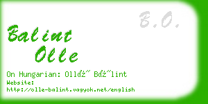 balint olle business card